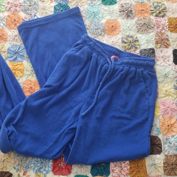 Edikted Abby Royal Blue Terrycloth Sweatpants / Lounge Pants - Picture 2 of 7